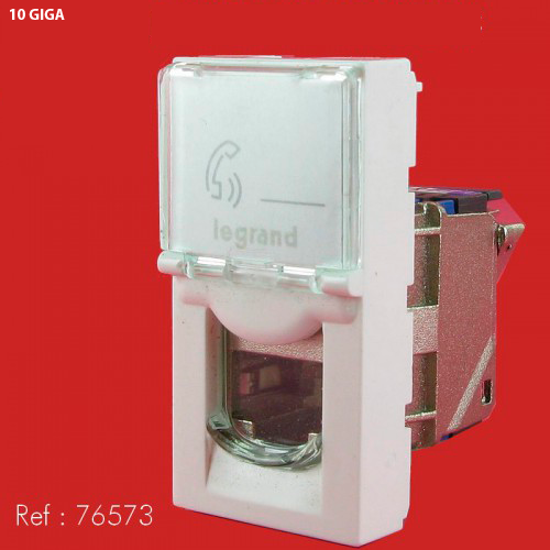 Механизм розетки компьютерной RJ45 STP/FTP кат.10GiGA, 1 мод., Mosaic 76573 цвет «белый»